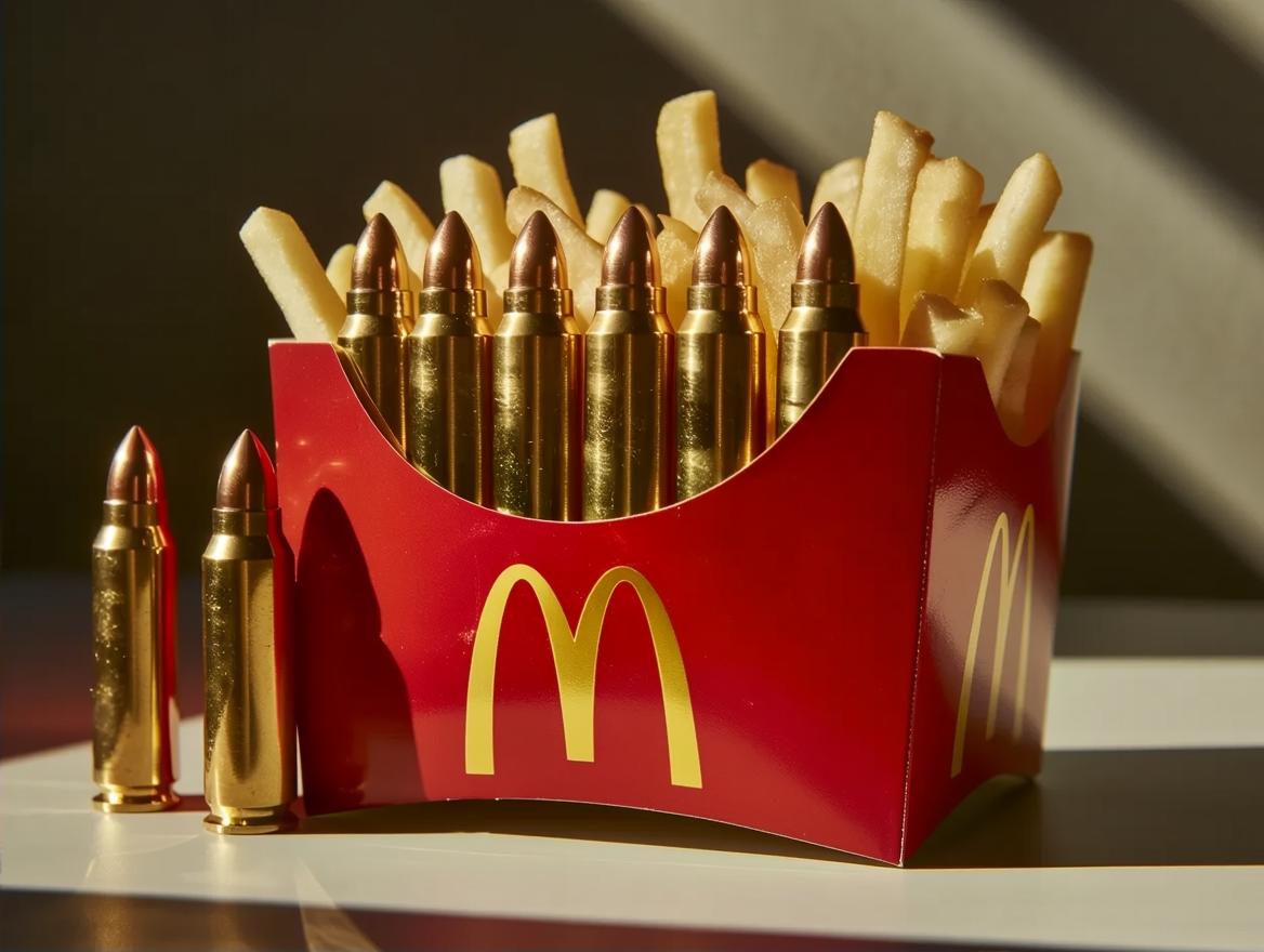 AI-Generated Hyper-Realistic McDonald’s Fries Box & Brass Bullets ...
