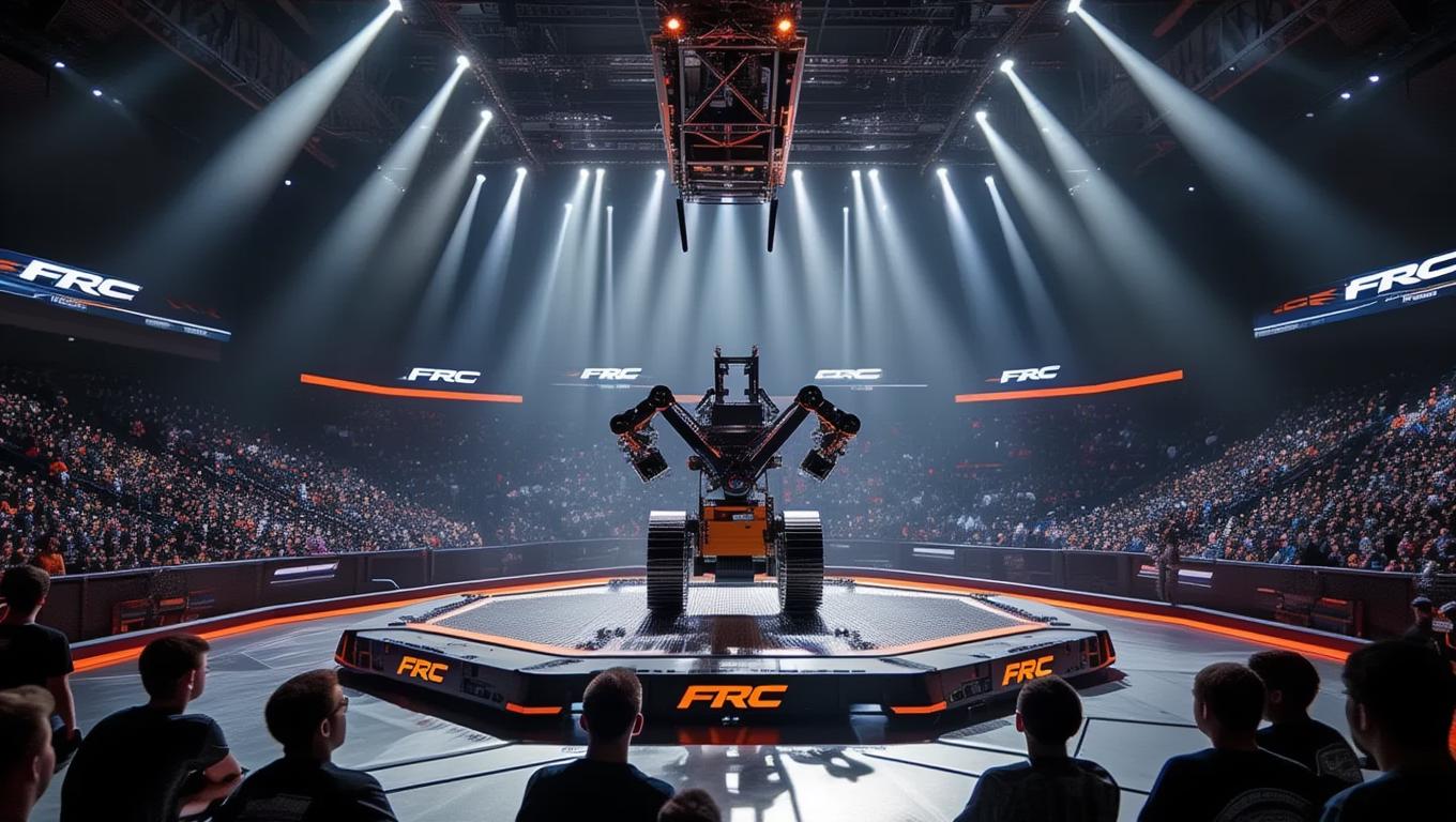 AI-Generated FRC Robot Arena Spotlight Crowd Images/Videos | vivago.ai