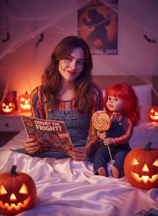 Bedtime with Chucky AI effects generated image