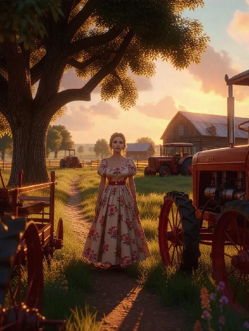 Rural life AI effects generated image