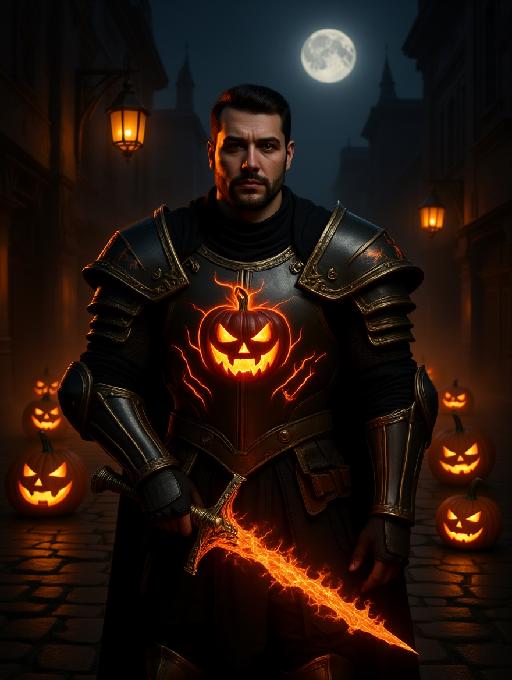 Halloween Knight AI effects generated image