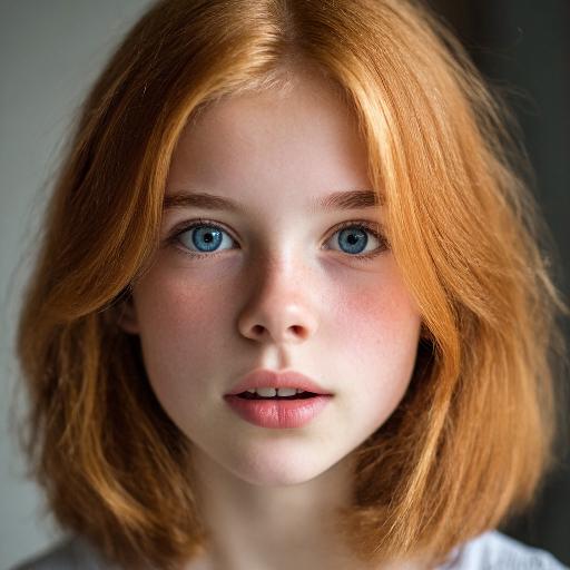 Young redhead AI effects generated image