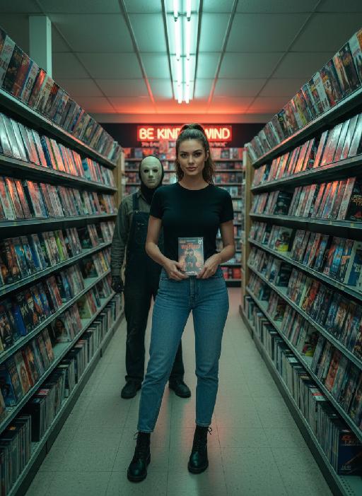 Horror Video Store AI effects generated image