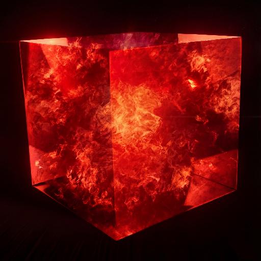 The red Tesseract AI effects generated image