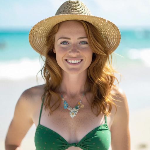 Beach beauty AI effects generated image