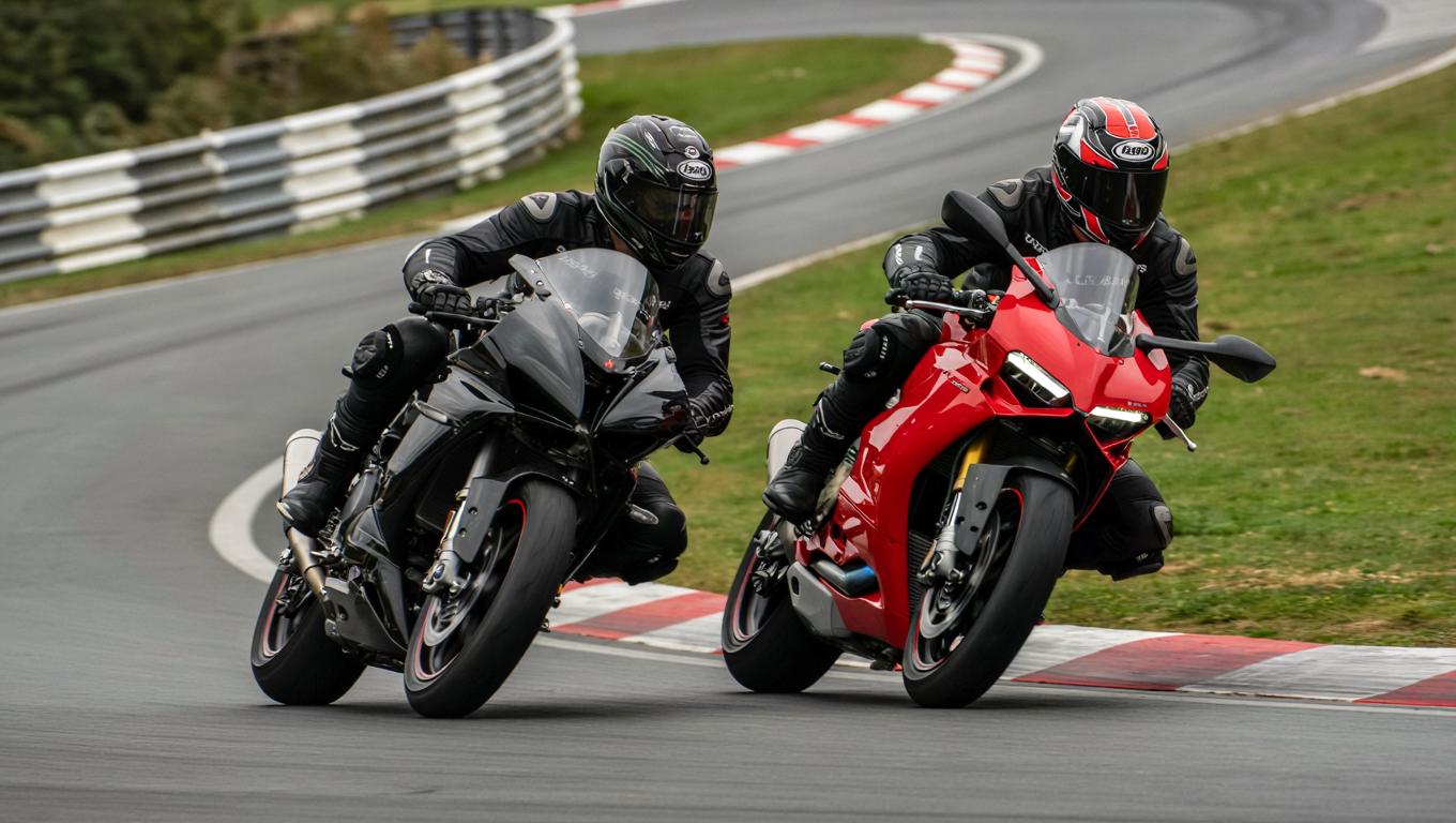 Two Man Motorcycle Racing on the road - motorcycle race between two men - Text to Image - Free AI ...