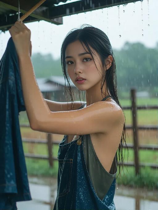 Raining AI effects generated image