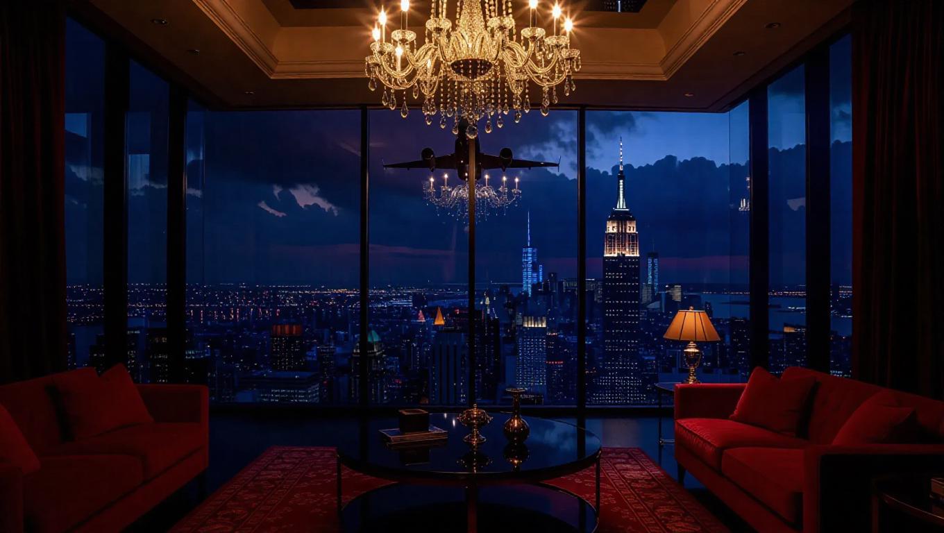 A luxury penthouse blazes with siren light as elite security teams ...