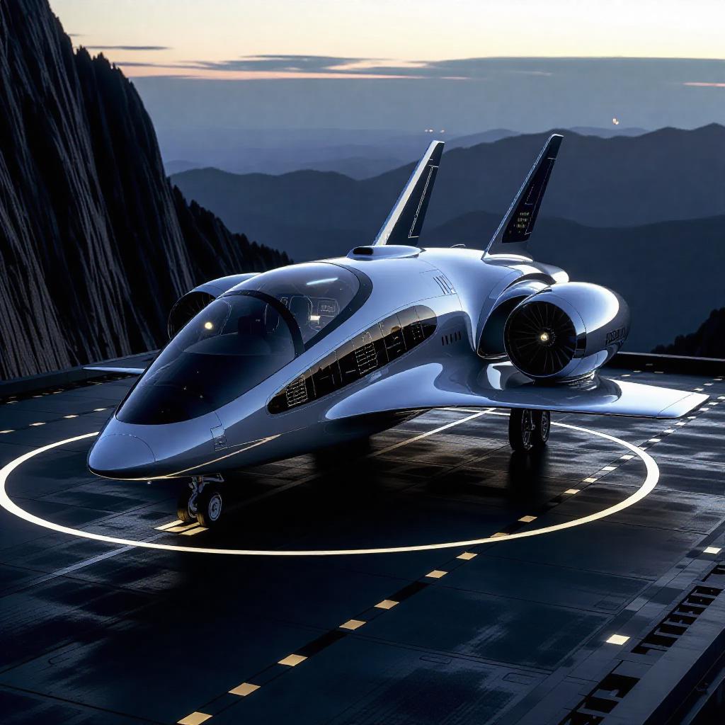AI-Generated Futuristic Aircraft High-Speed Shuttle Aerodynamic Jet ...
