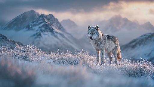 Mountain North Wolf AI effects generated image