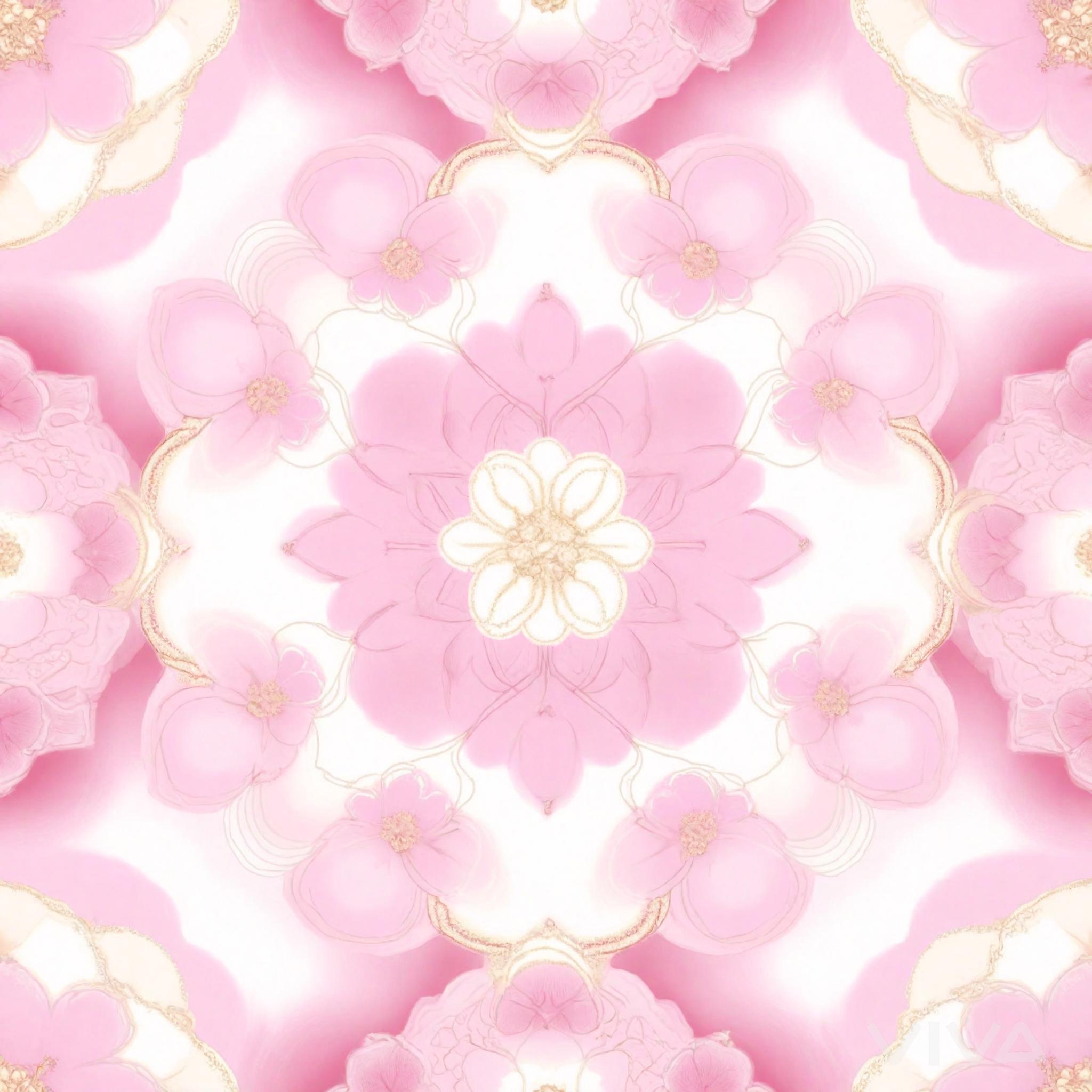 Pastel Bot AI-Generated Seamless Floral Pastel Color Palette Gold Accent Images ...