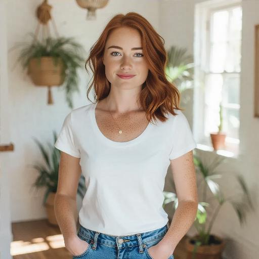 Red at home AI effects generated image