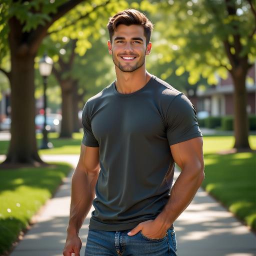 College student male 20 year old AI effects generated image