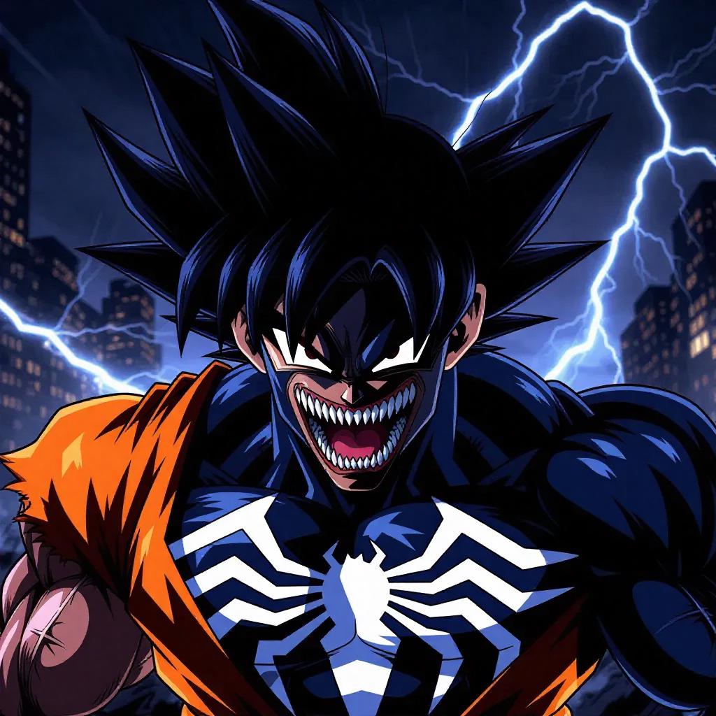 AI-Generated Goku Venom Fusion Symbiote Anime-Comic Images | vivago.ai