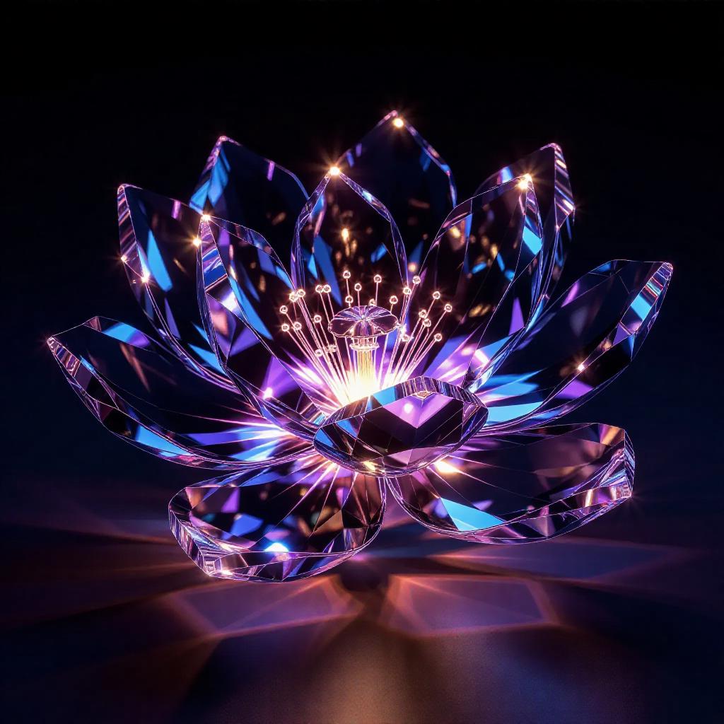 Crystal Encasing Magical shining hyper-realistic crystal, intricately detailed with ...