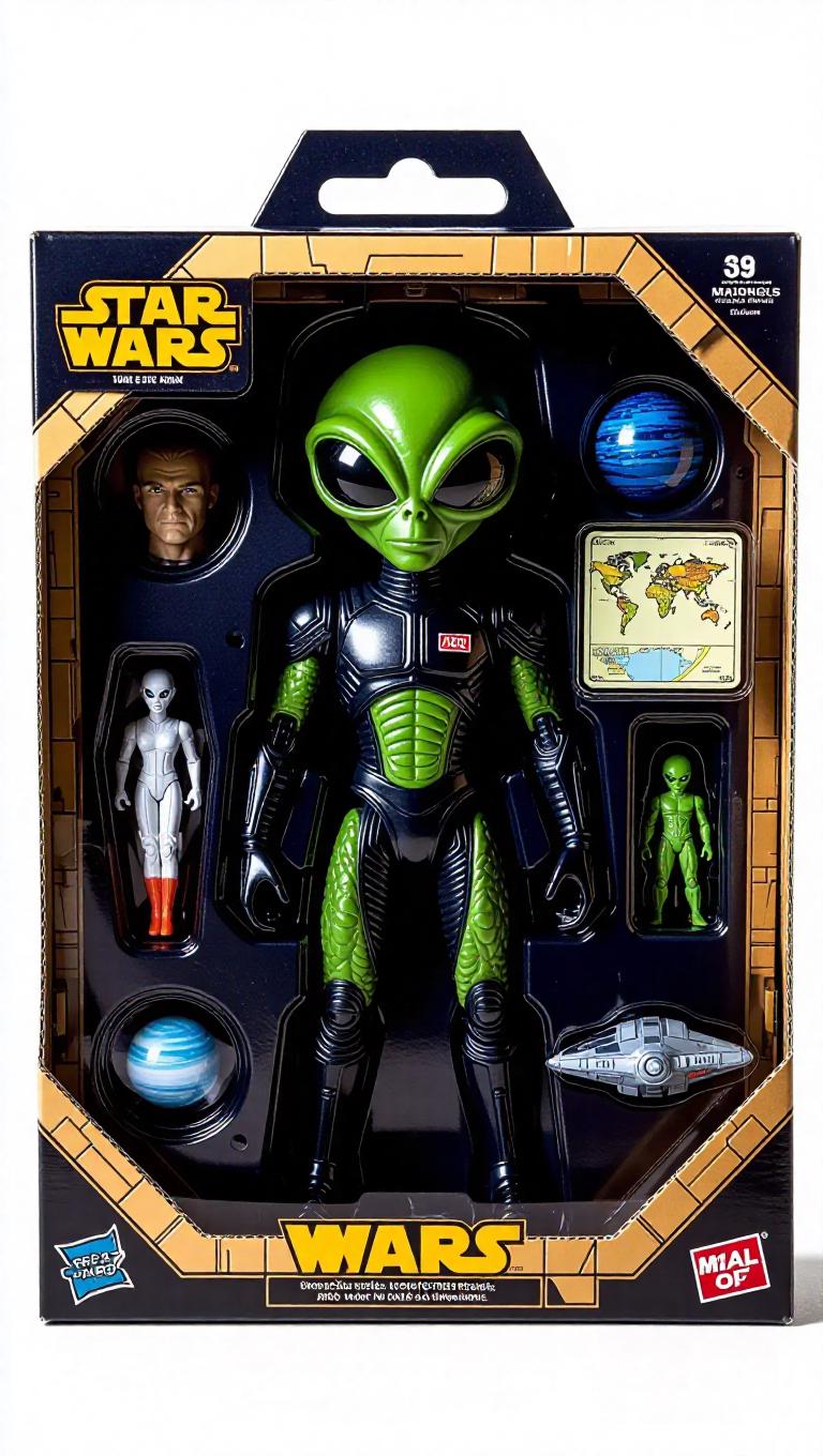 A high-quality product photograph of an action figure box set featuring ...