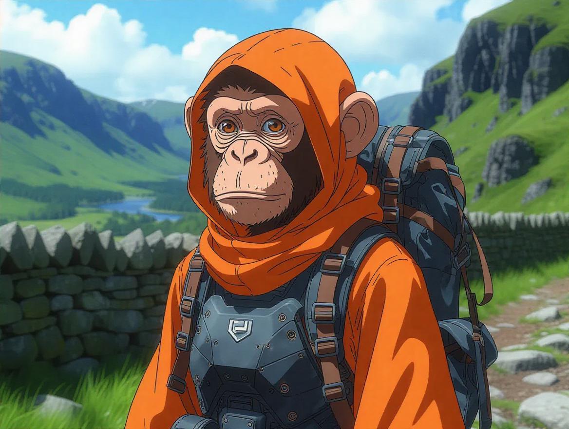 AI-Generated Android Monkey Titanium Armor Anime Scotland Landscapes ...