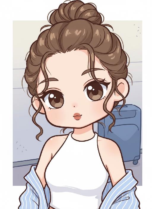 JP chibi characters AI effects generated image