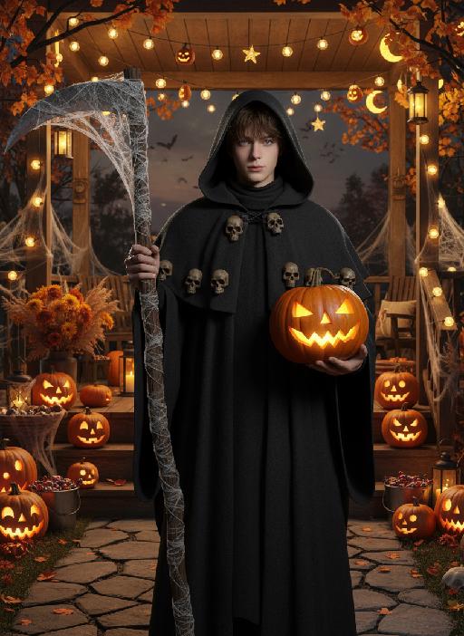 The Halloween Grim Reaper AI effects generated image
