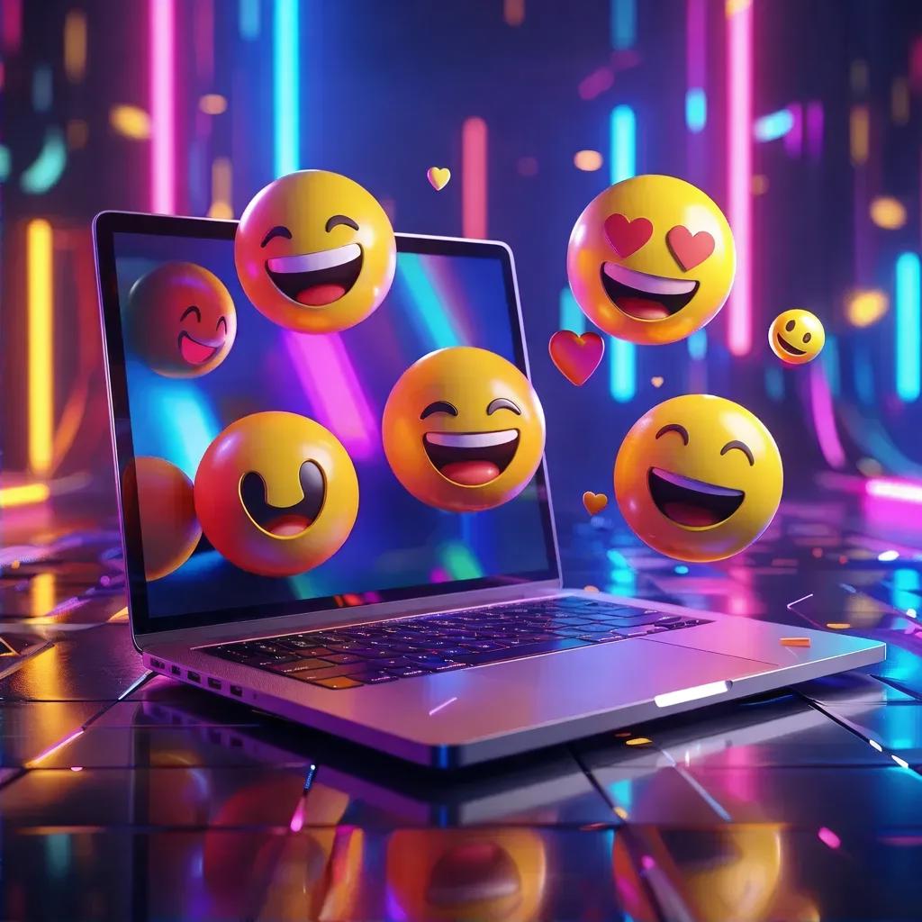 AI-Generated 3D Emoji & Bouncing Laptop Rendering Images/Videos | vivago.ai