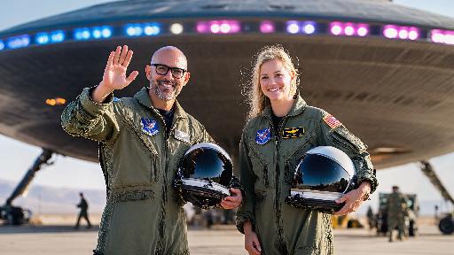 Two U.S. Space Force commanding officers AI effects generated image