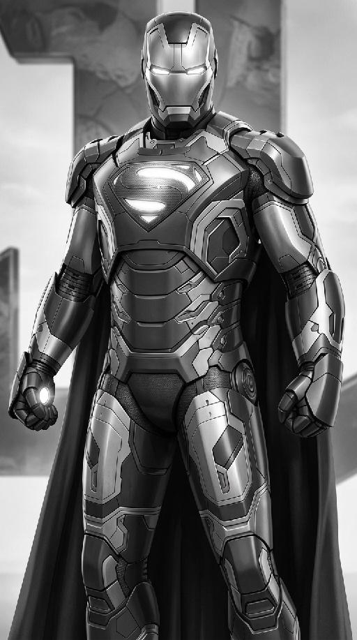 Super Iron Noir of Earth-1 (First Suit) AI effects generated image