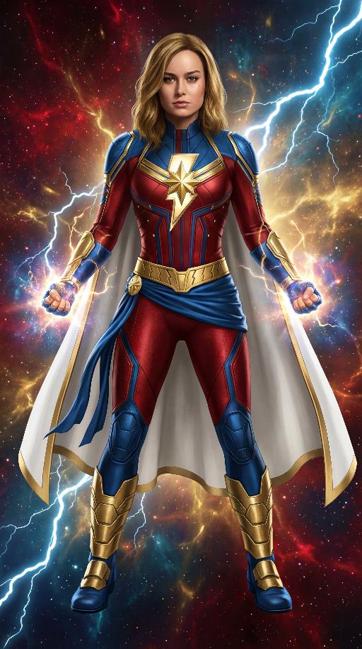 Captain Marvel (Prime Earth & New Earth) 1st Suit AI effects generated image
