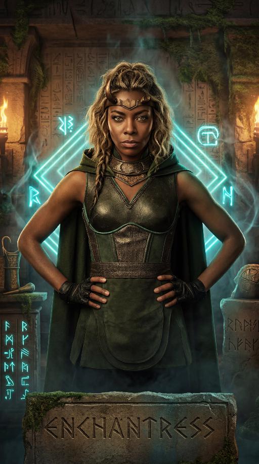 June Lushton a.k.a. Enchantress (Prime Earth) (2) AI effects generated image
