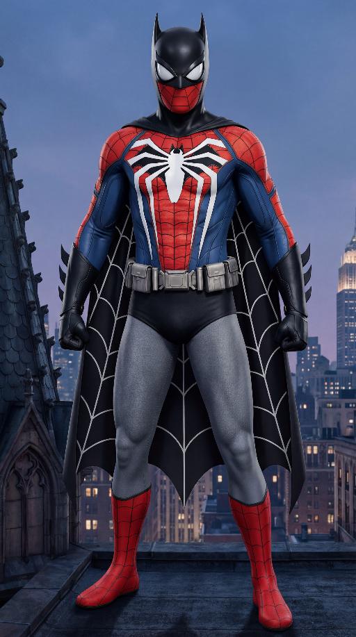 Spider-Knight Noir of Earth-1 (Second Suit) AI effects generated image