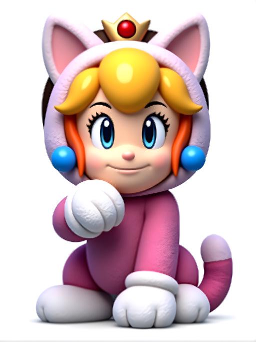 Cat Peach Mascot AI effects generated image