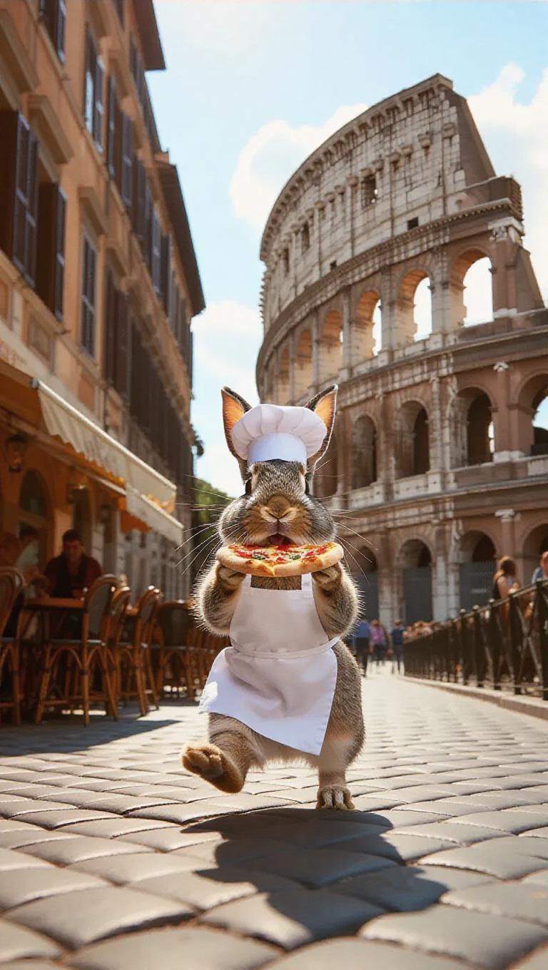 All Rome Rabbit A mischievous rabbit hops along the cobblestone alleys of Rome, Italy ...