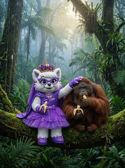 Rainforest Orangutan AI effects generated image