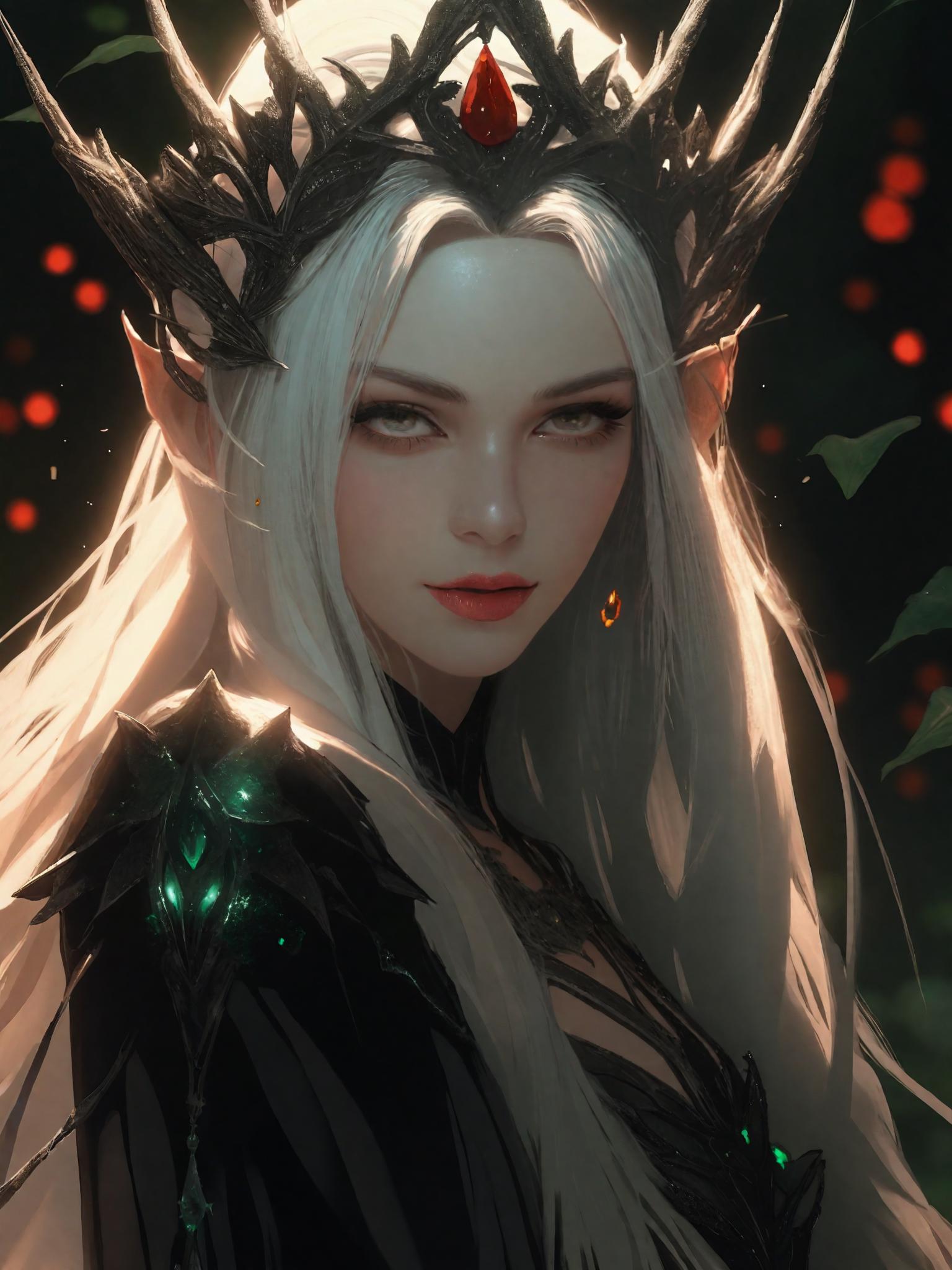 AI-Generated Anime Elf with Shiny Hair in Emerald Forest | HD Images ...