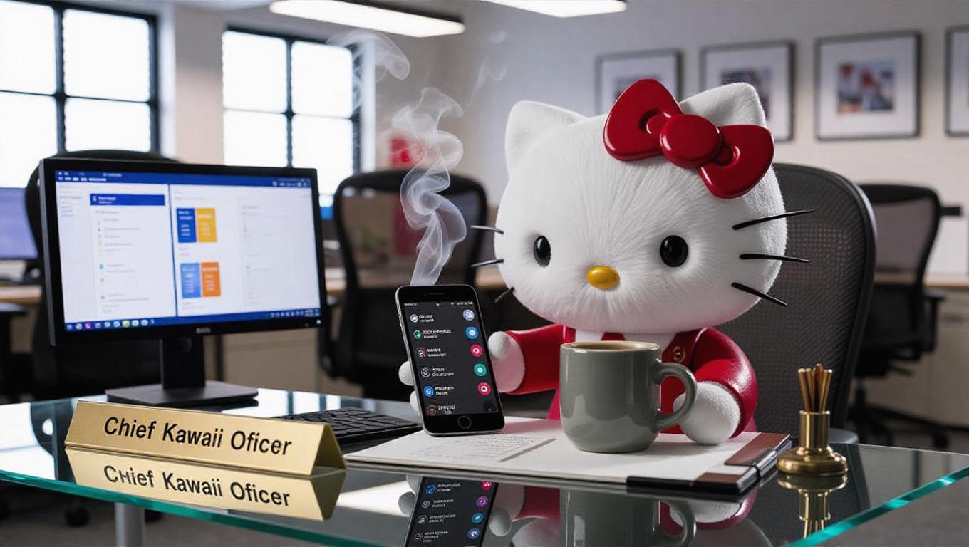 AI-Generated Hello Kitty Chief Kawaii Officer Professional Office ...