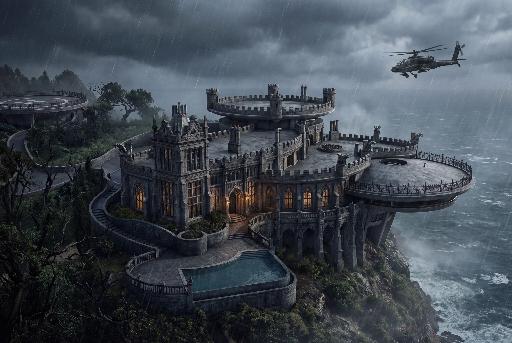 Ultimate All-Star Stark-Wayne Estate Manor AI effects generated image