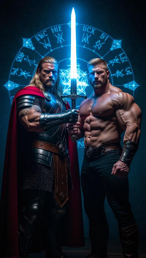 King Authur and Merlin AI effects generated image