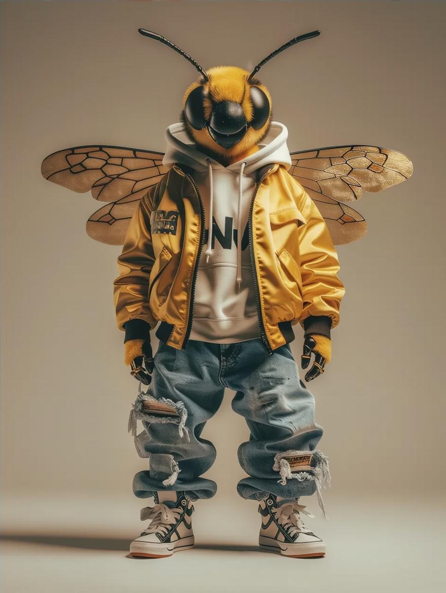 AI-Generated Anthropomorphic Bee Streetwear Hyperrealistic Image ...