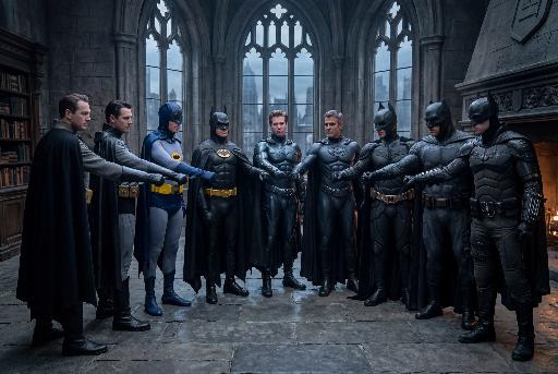 The Batmen of the Known Cinematic Multiverse AI effects generated image