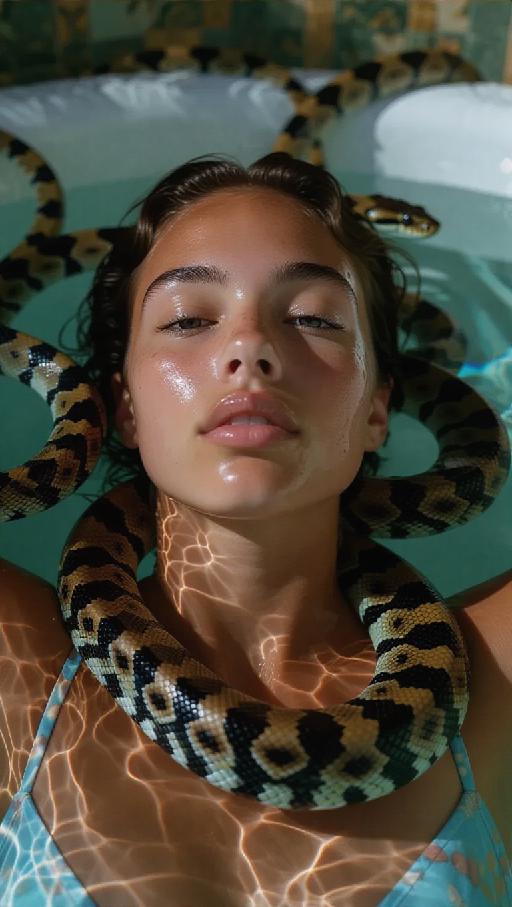 une femme avec des serpents AI effects generated image